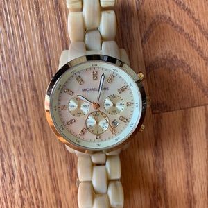 Michael Kors Tan Tortoise Shell Cream Watch
